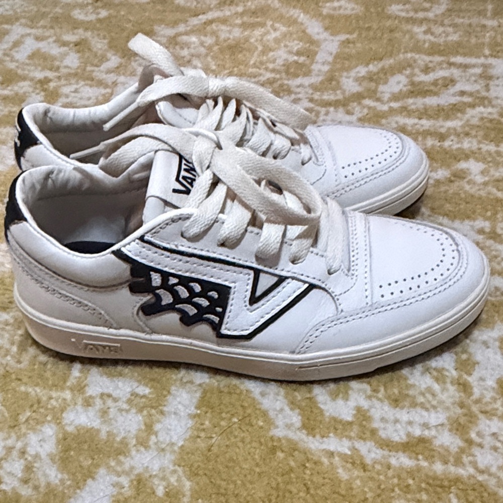 Vans White and Black Graphic Sneakers